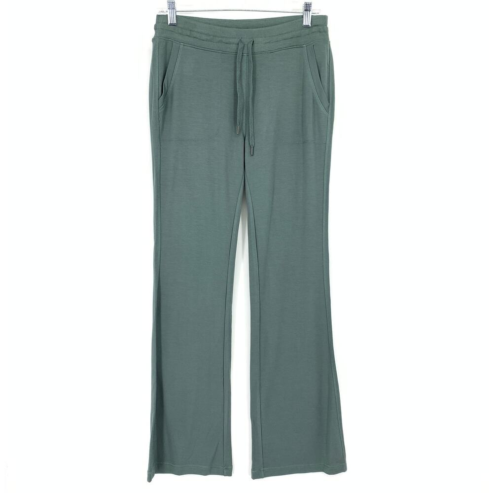 Active Life Flare Leg Pull On Lounge Pants Womens Size Small Green Drawstring